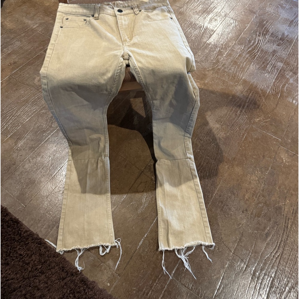 Men’s tan pants stackable length